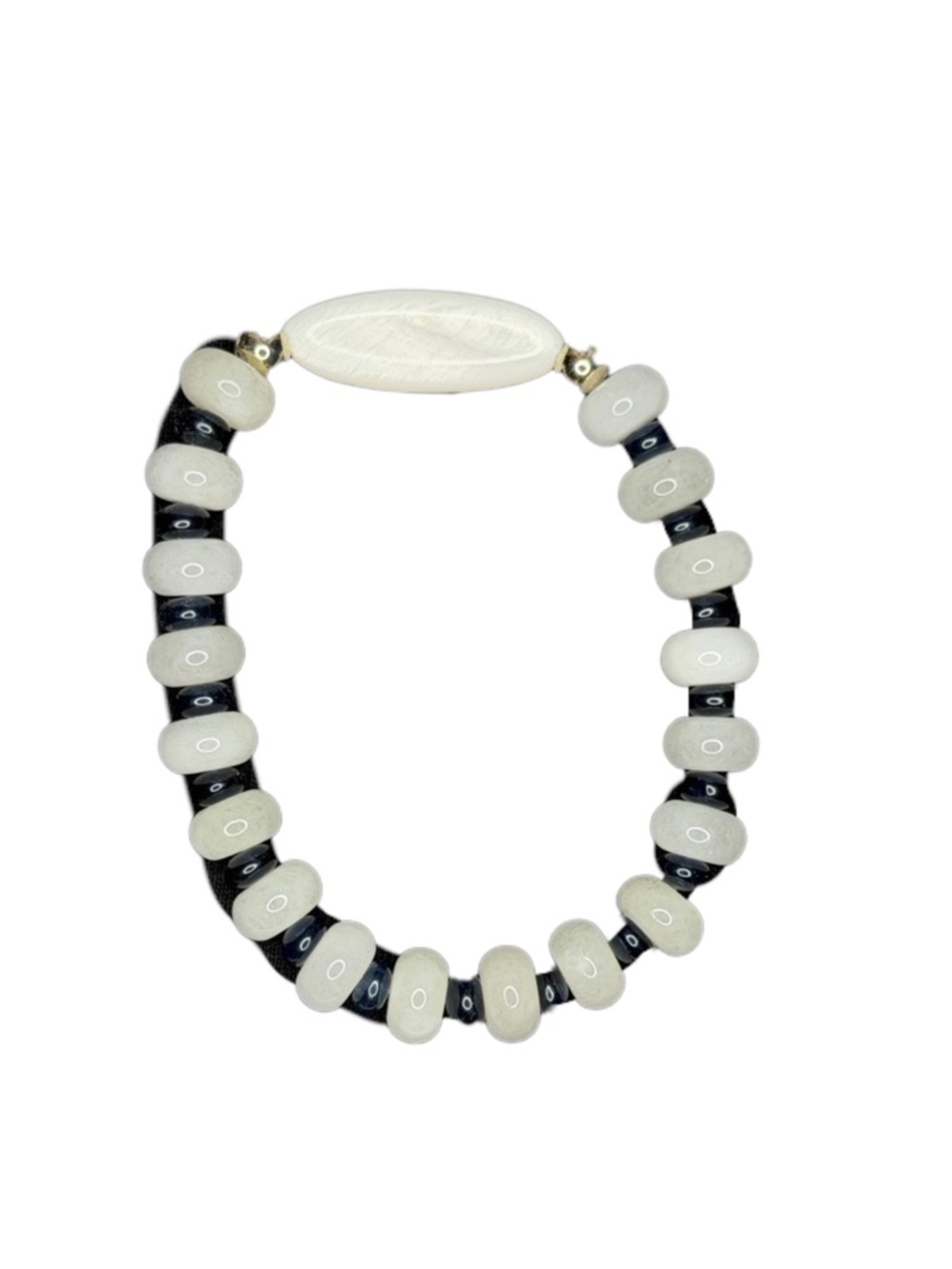 Mother of Pearl with calcite and quartz bracelet handmade stretchy